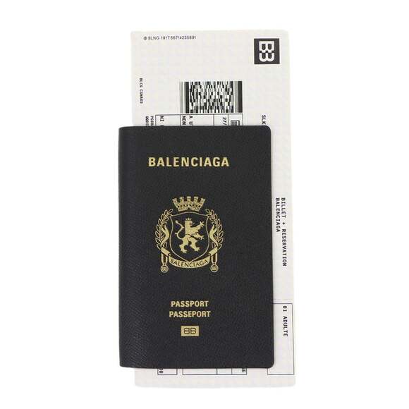 Balenciaga Passport Long Wallet, 1 Ticket, Black Leather, 787774
